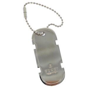❌SOLD❌Authentic GUCCI Silver Dog Tag Bag Charm/Key Chain/Necklace Charm